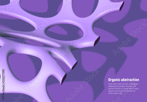 Artificial biologic fiber background with abstract violet mesh