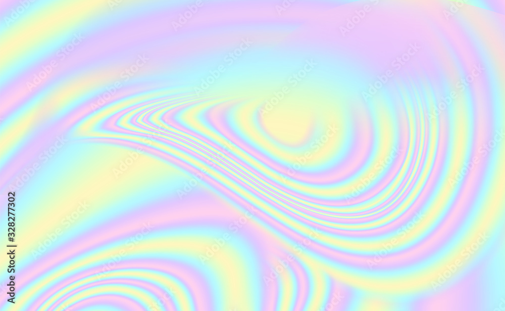 Abstract holographic background with colorful pastel waves