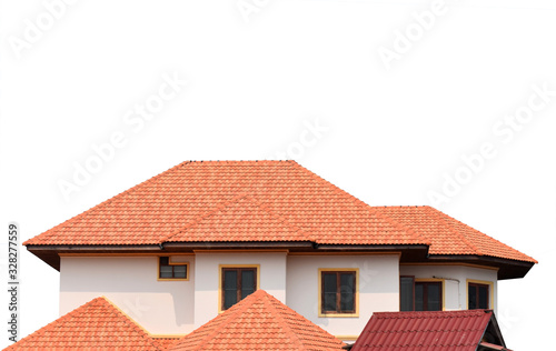 Canvas Print red roof of a house