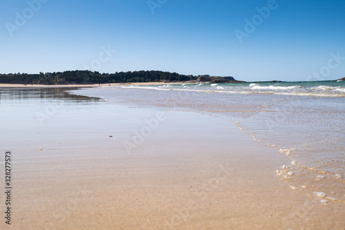 Large sandy beach in the town of 