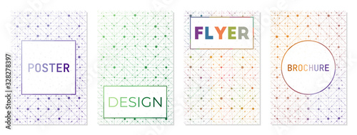 Set of digital covers. Can be used as cover  banner  flyer  poster  business card  brochure. Authentic geometric background collection. Cool vector illustration.