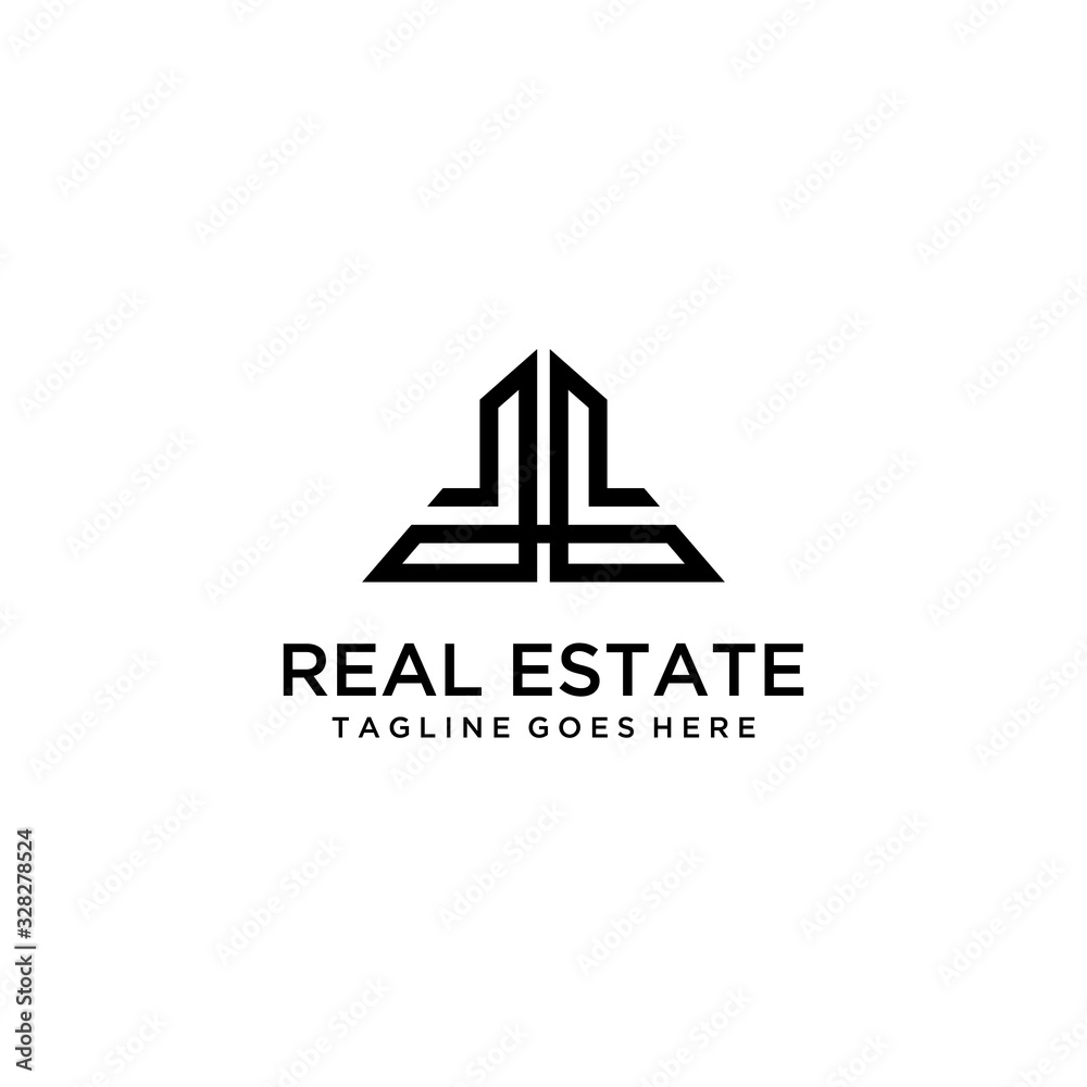 Creative modern abstract building for real estate property and construction logo design