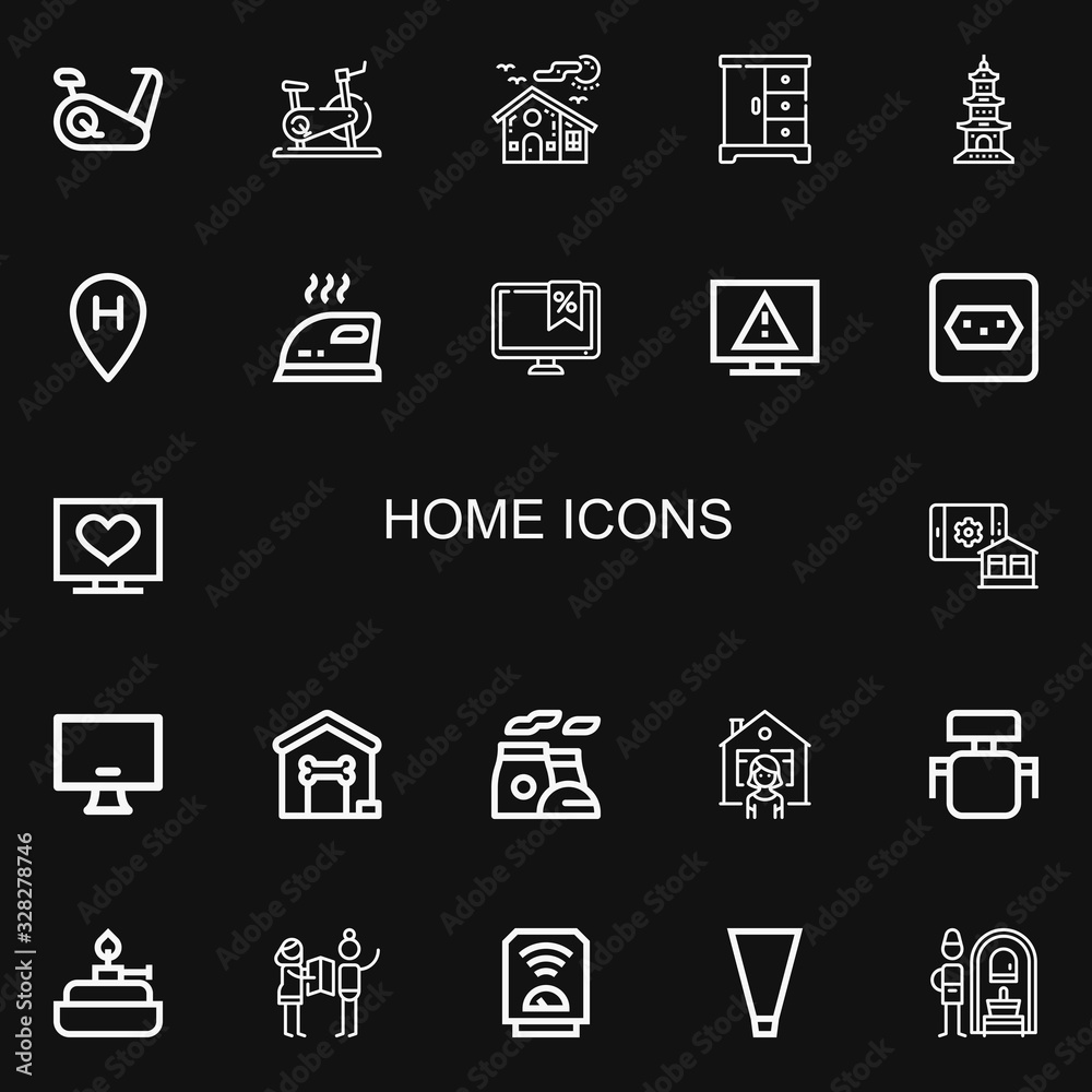 Editable 22 home icons for web and mobile Editable 22 home icons for web and mobile