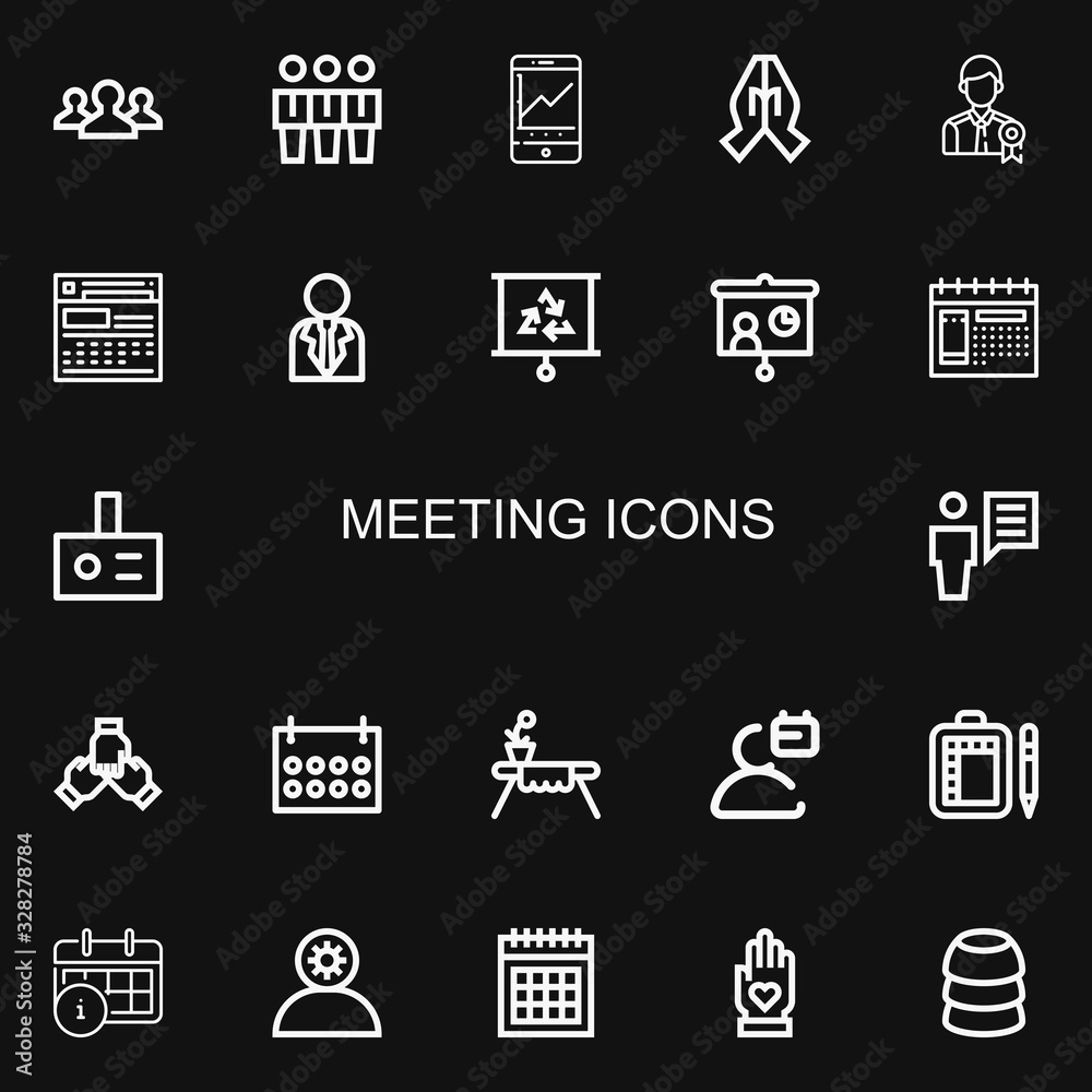 Editable 22 meeting icons for web and mobile Editable 22 meeting icons for web and mobile