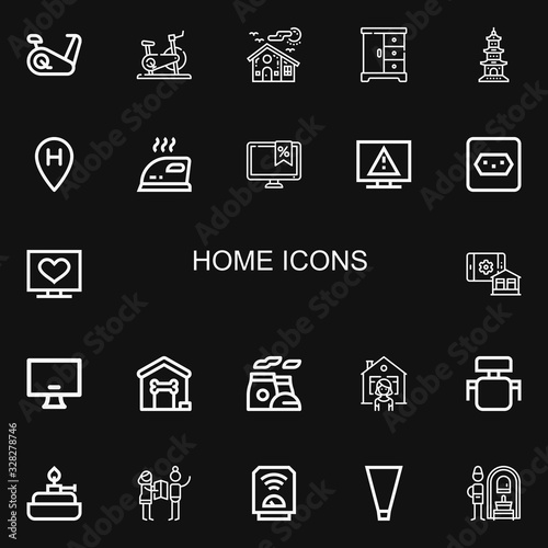 Editable 22 home icons for web and mobile
