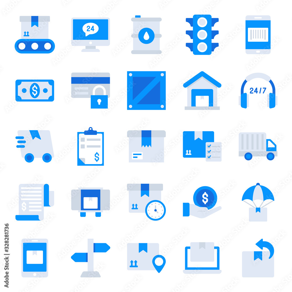 Pack Of Shipping Flat Icons Pack Of Shipping Flat Icons