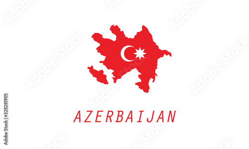 Azerbaijan outline map country shape 