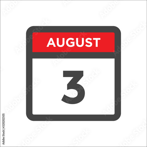 August 3 calendar icon with day of month