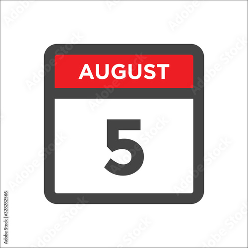 August 5 calendar icon with day of month