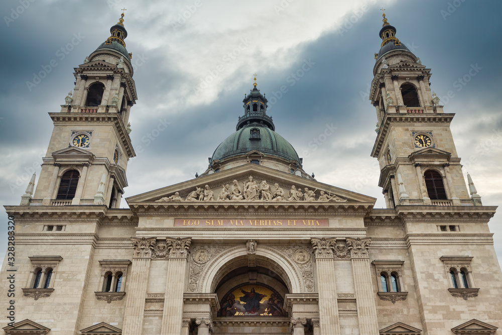 Facade Saint Stephen's Basilica Budapest, Hungary