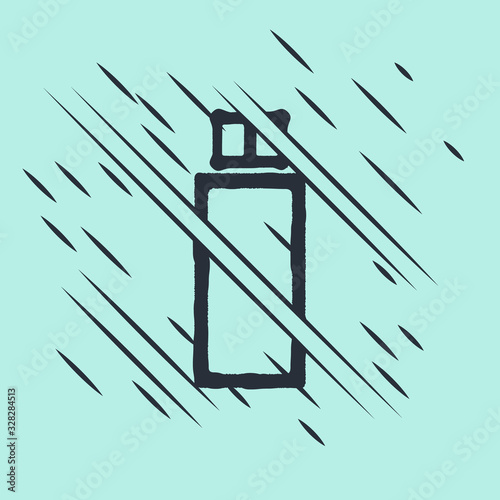Black USB flash drive icon isolated on green background. Glitch style. Vector Illustration