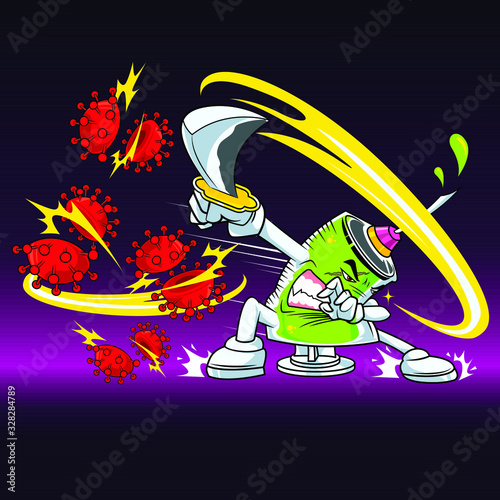 vaccine killed virus cartoon charactor