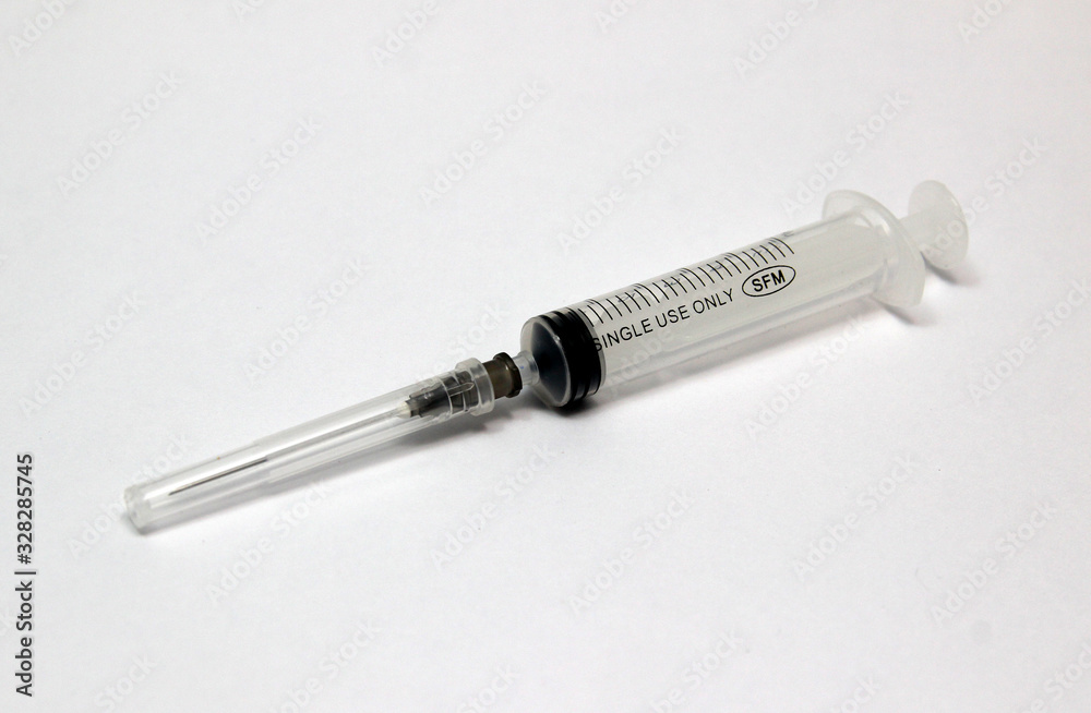 medical syringe on white background medical syringe on white background