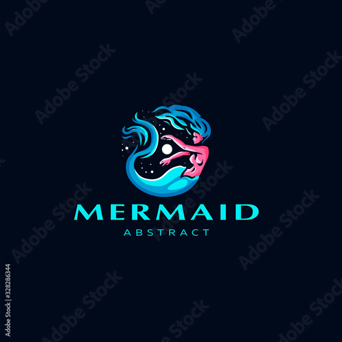 Mermaid. Woman with a fish tail. 