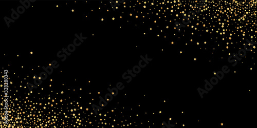 Gold stars luxury sparkling confetti. Scattered sm