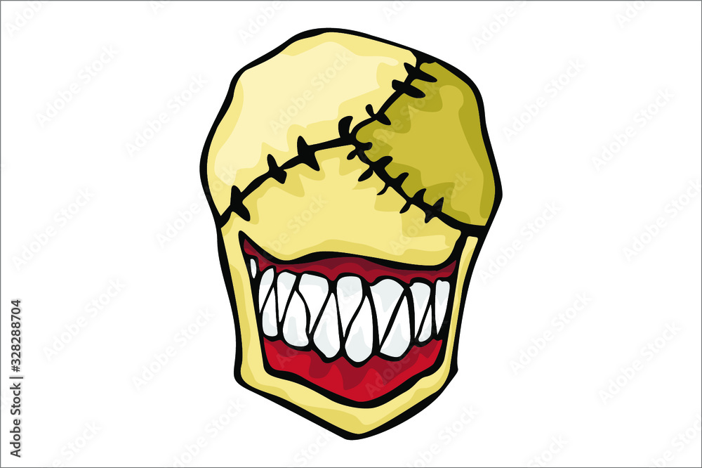 Halloween illustration of smile serial killer monster Halloween illustration of smile serial killer monster