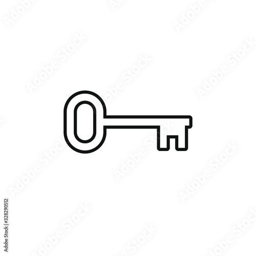 Key icon symbol. Security access logo. Simple flat outline shape safety sign. Isolated on white background. Vector illustration image. © Antti