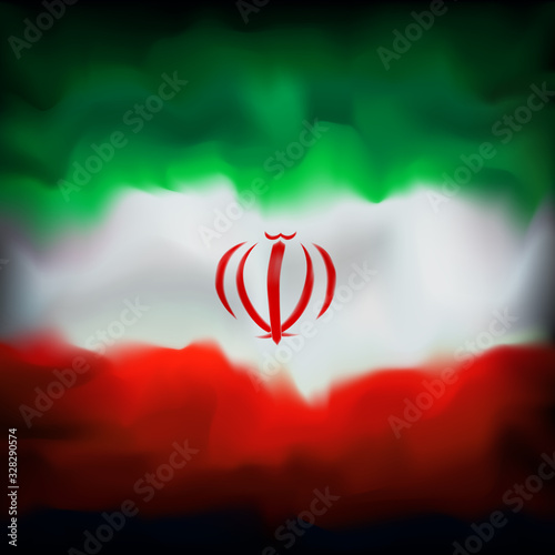 Iran abstract flag background for creative design. Iranian patriotic template. Graphic abstract drawing background. Iranian flag banner vector illustration
