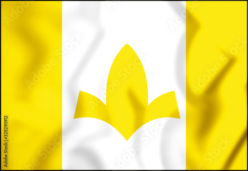 3D Flag of Itaueira (Piaui), Brazil. 3D Illustration. photo