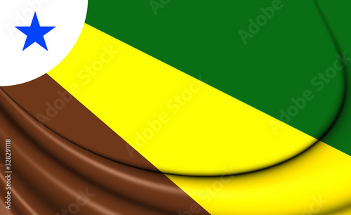 3D Flag of Parauapebas (Para), Brazil. 3D Illustration. photo