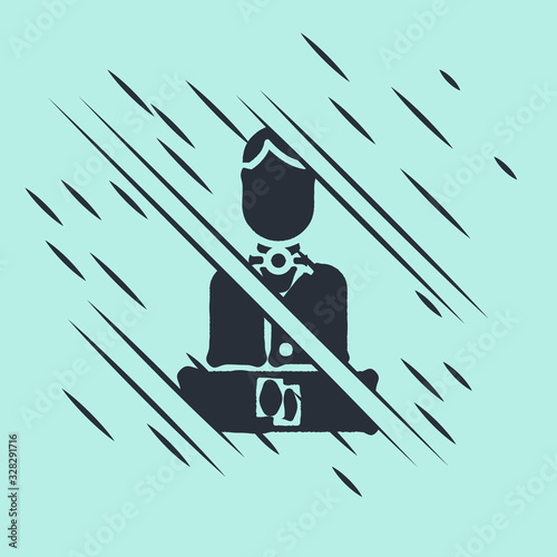 Black Casino dealer icon isolated on green background. Casino croupier. Glitch style. Vector Illustration