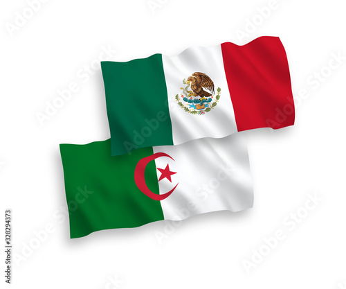Flags of Mexico and Algeria on a white background