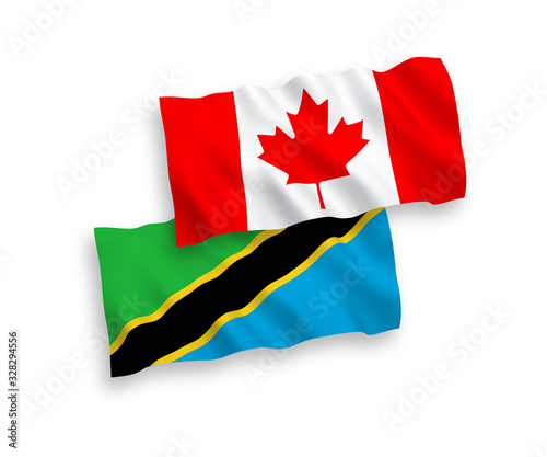 Flags of Canada and Tanzania on a white background