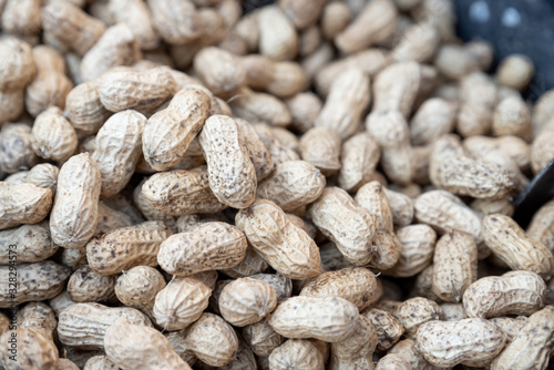 The new peanuts are drying in the sun