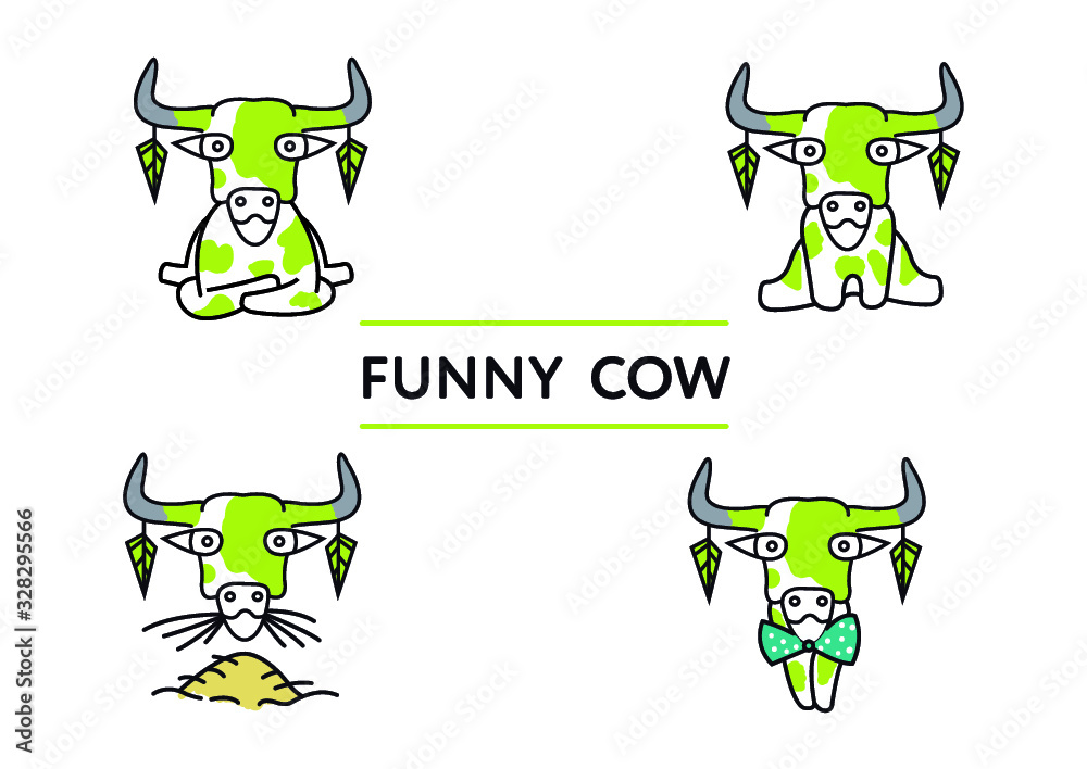 Fototapeta premium Funny green cow