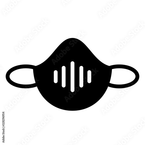 Asbestos protective face mask vector icon
