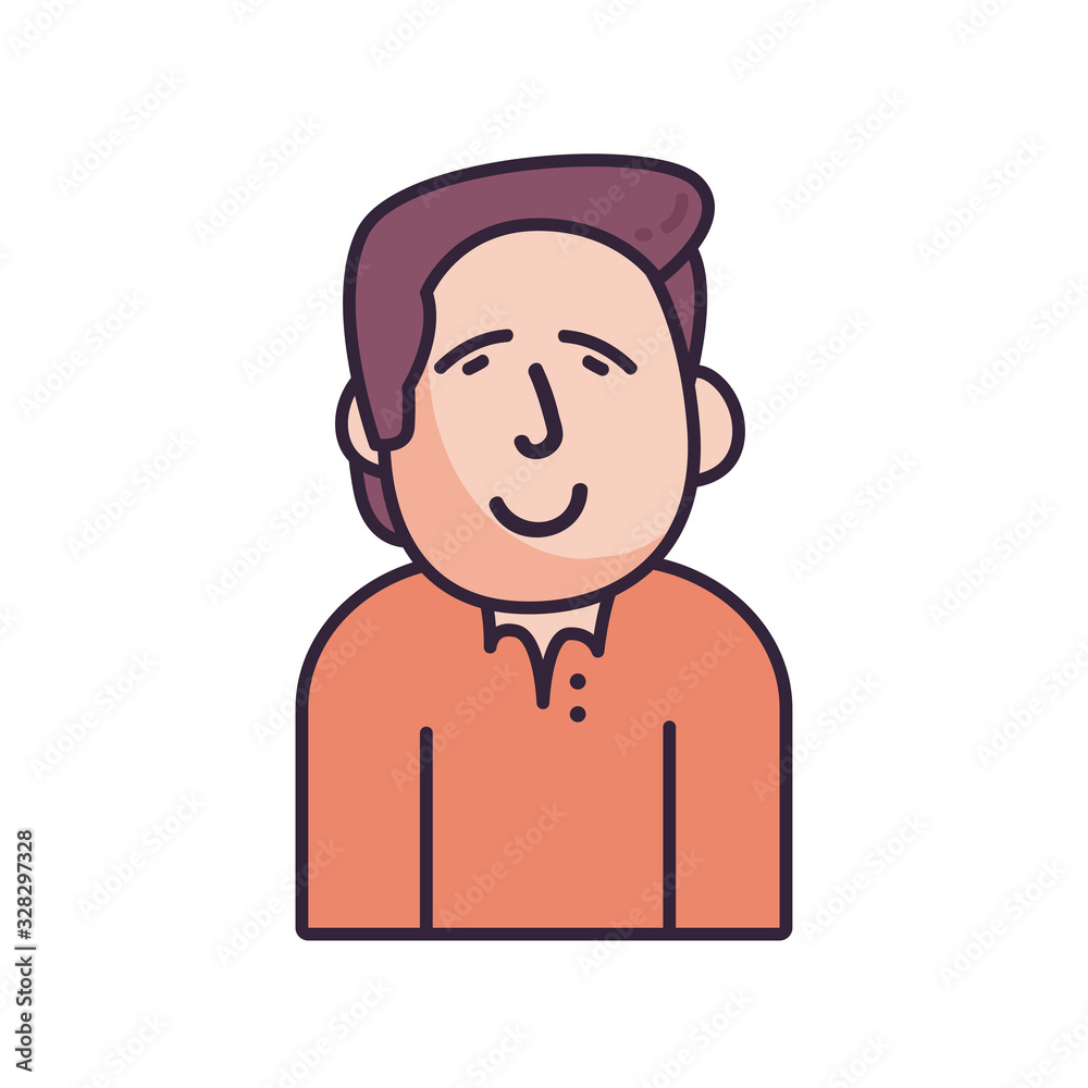 Isolated avatar man fill style icon vector design