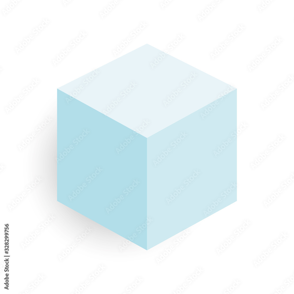 Light blue cube. 3D vector object with dropped shadow Light blue cube. 3D vector object with dropped shadow
