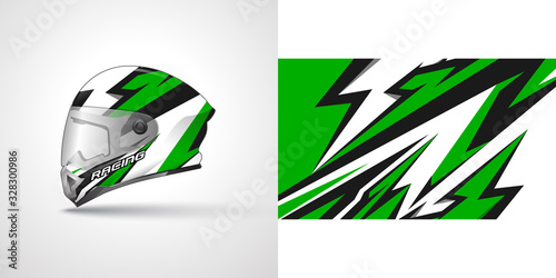 Racing helmet wrap decal and vinyl sticker design illustration.