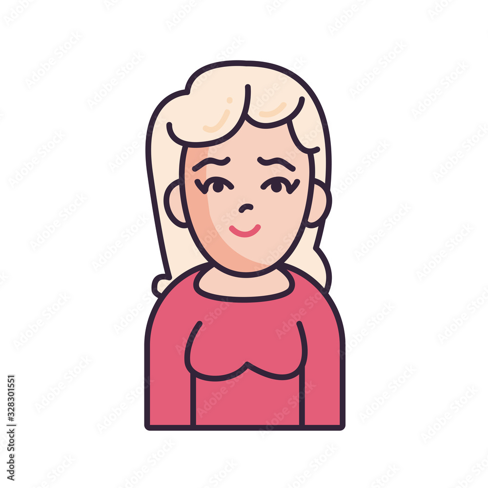 Isolated avatar woman with sweater fill style icon vector design