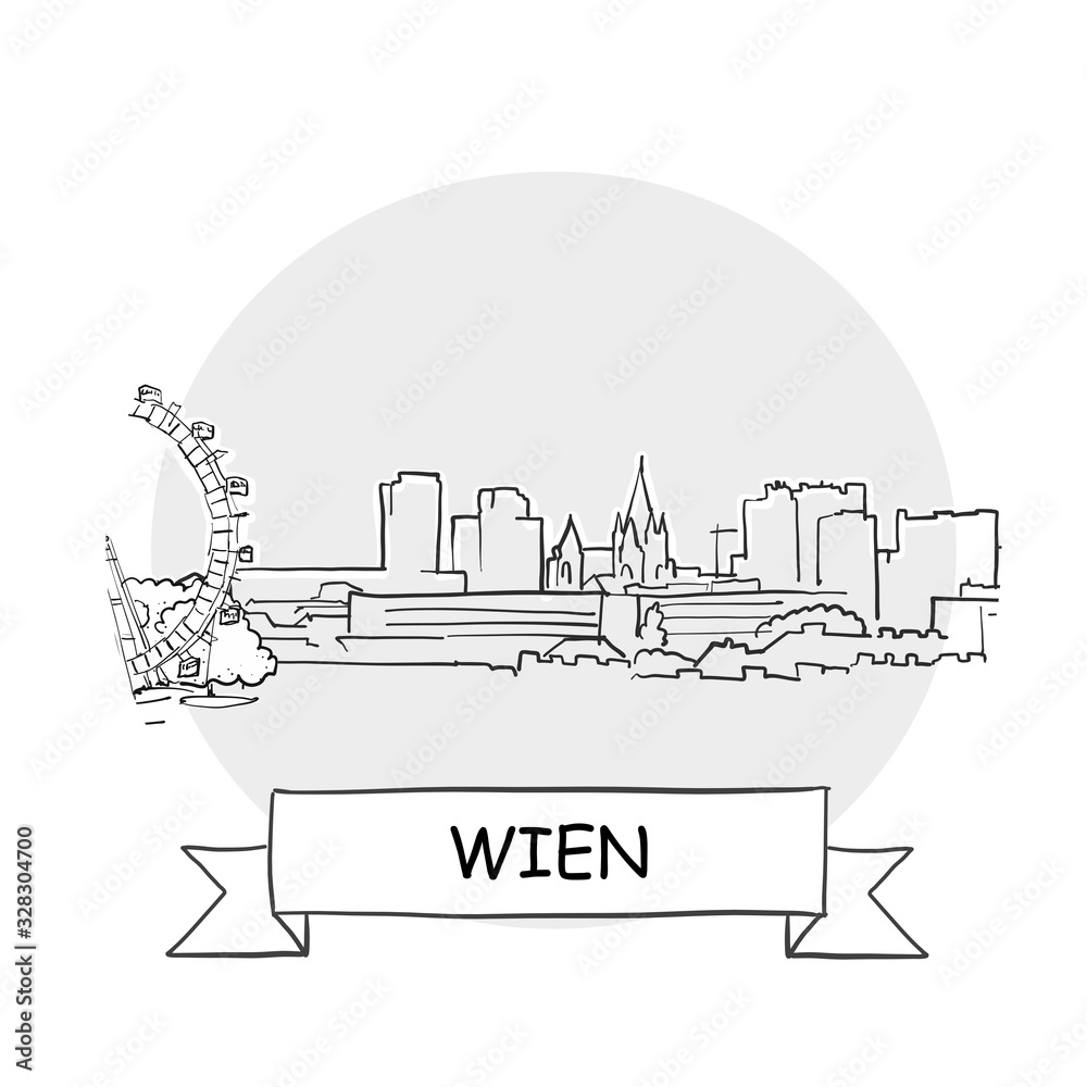 Wien Cityscape Vector Sign