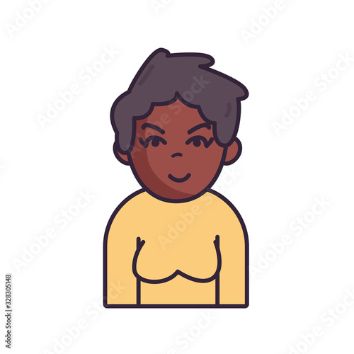 Isolated avatar woman wth sweater fill style icon vector design