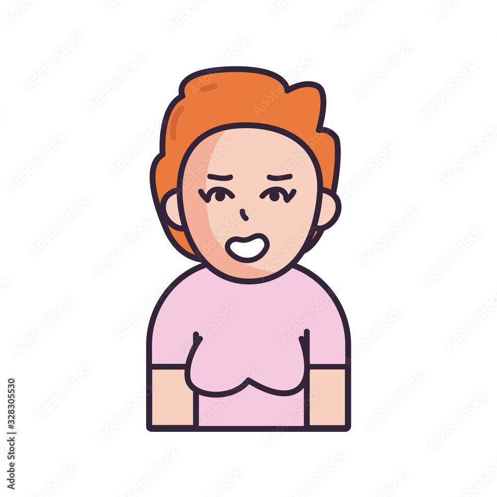 Isolated avatar woman with shirt fill style icon vector design Isolated avatar woman with shirt fill style icon vector design