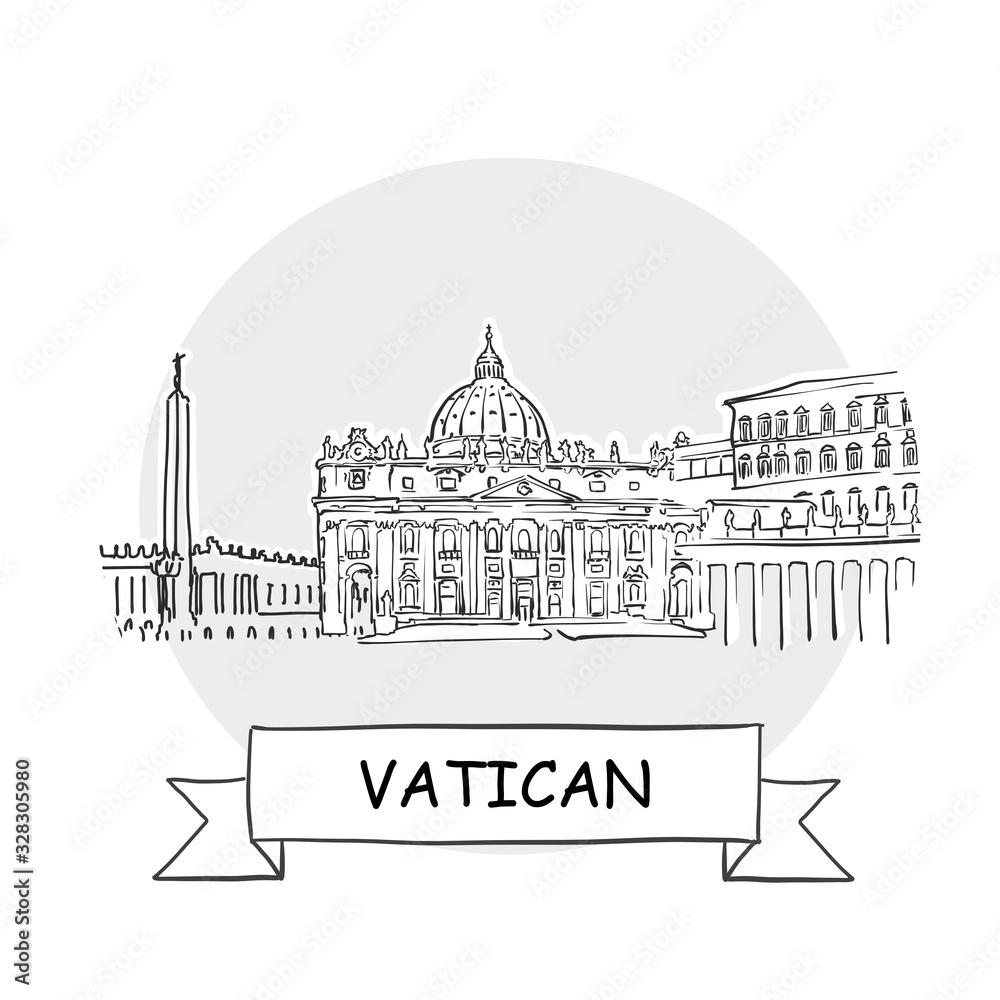 Vatican Cityscape Vector Sign