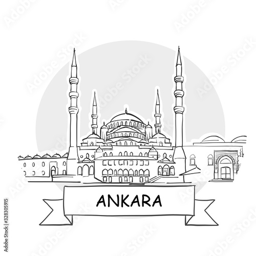 Ankara Cityscape Vector Sign