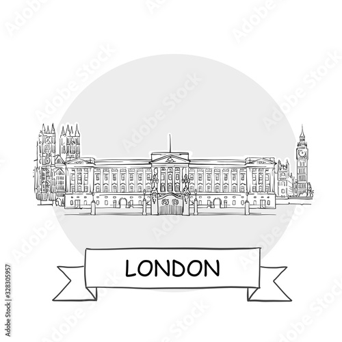 London Cityscape Vector Sign