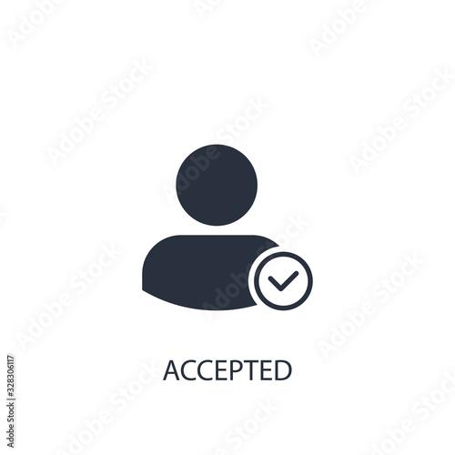 Accepted icon. Simple business element illustration.