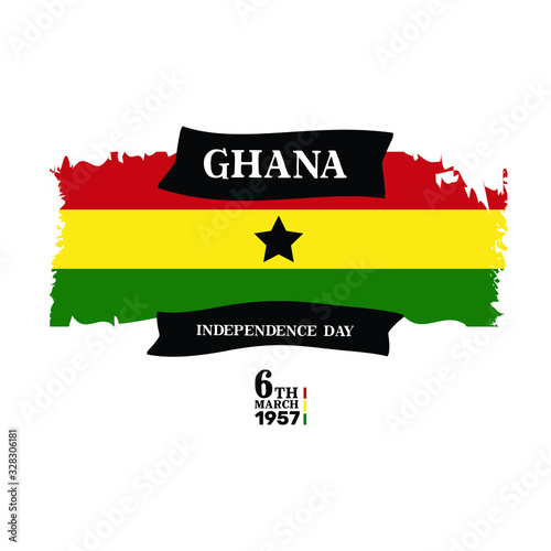 Ghana Independence Day vector concept with Ghana national flag, isolated in white background