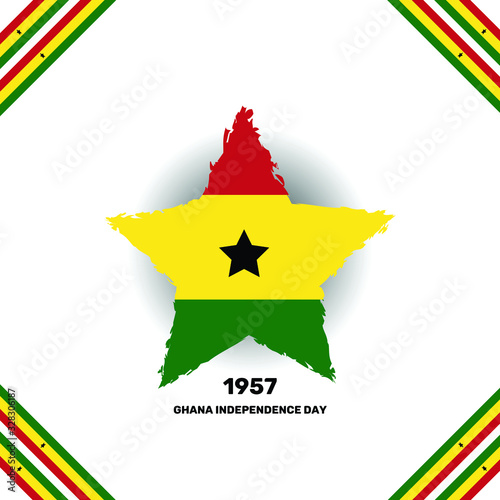 Layout of Ghana Independence Day vector concept with a star symbol, isolated in white background