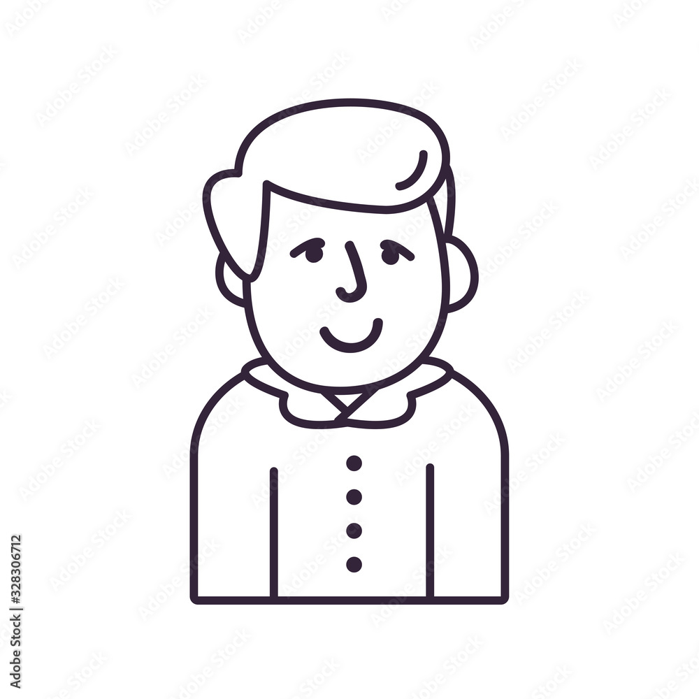 Isolated avatar man line style icon vector design Isolated avatar man line style icon vector design