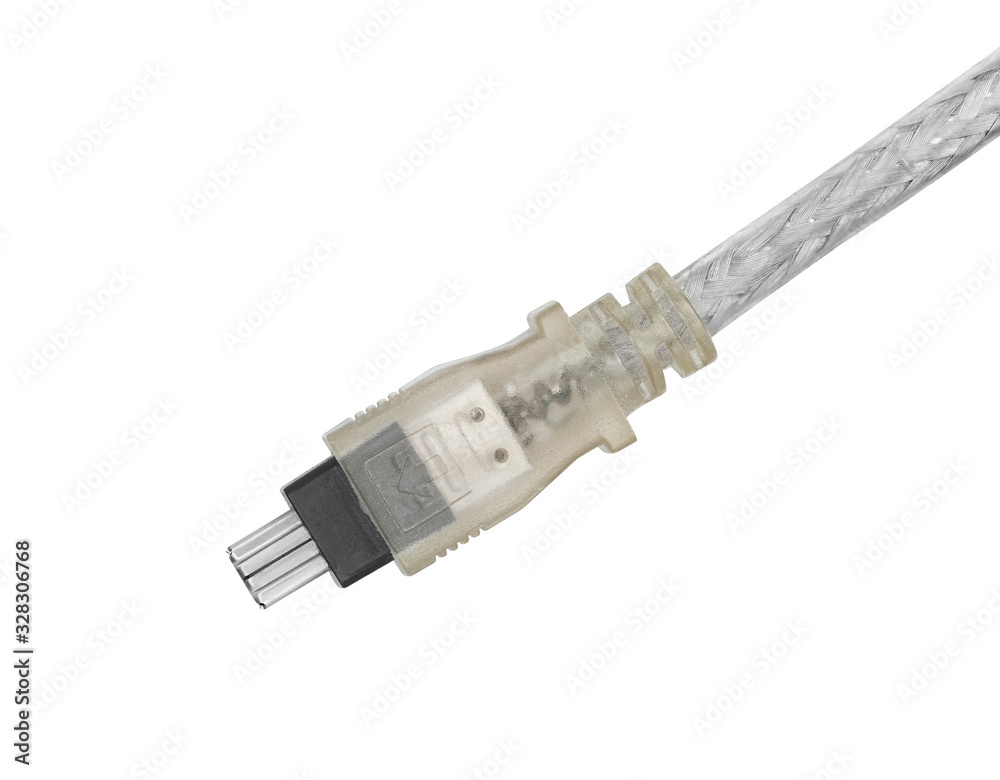IEEE 1394 or FireWire cable isolated on white IEEE 1394 or FireWire cable isolated on white