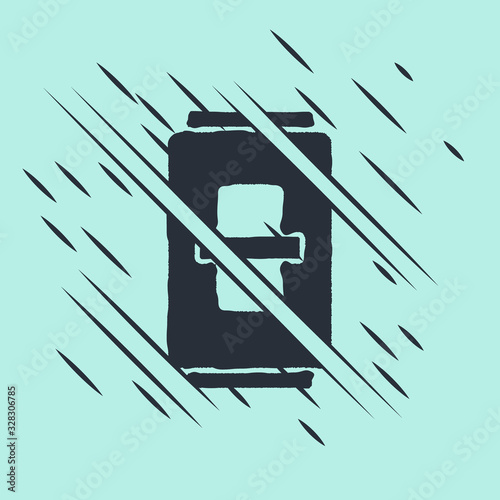 Black Electric light switch icon isolated on green background. On and Off icon. Dimmer light switch sign. Concept of energy saving. Glitch style. Vector Illustration