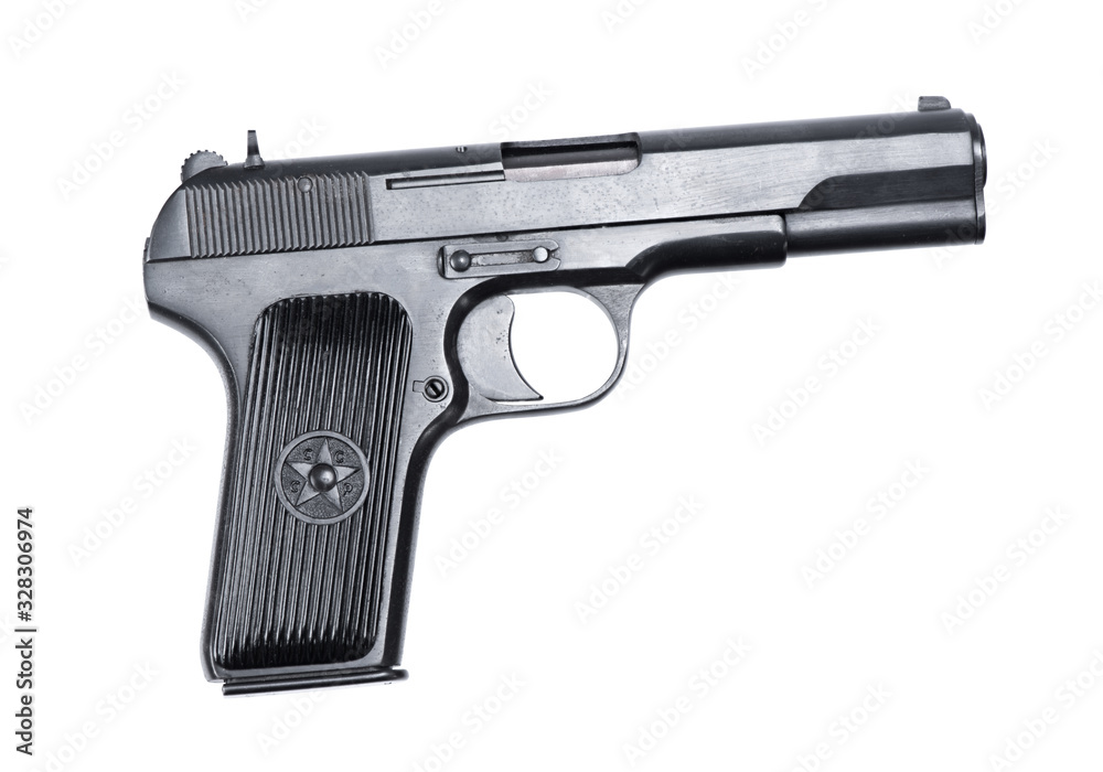 old gun isolated on a white with clipping path