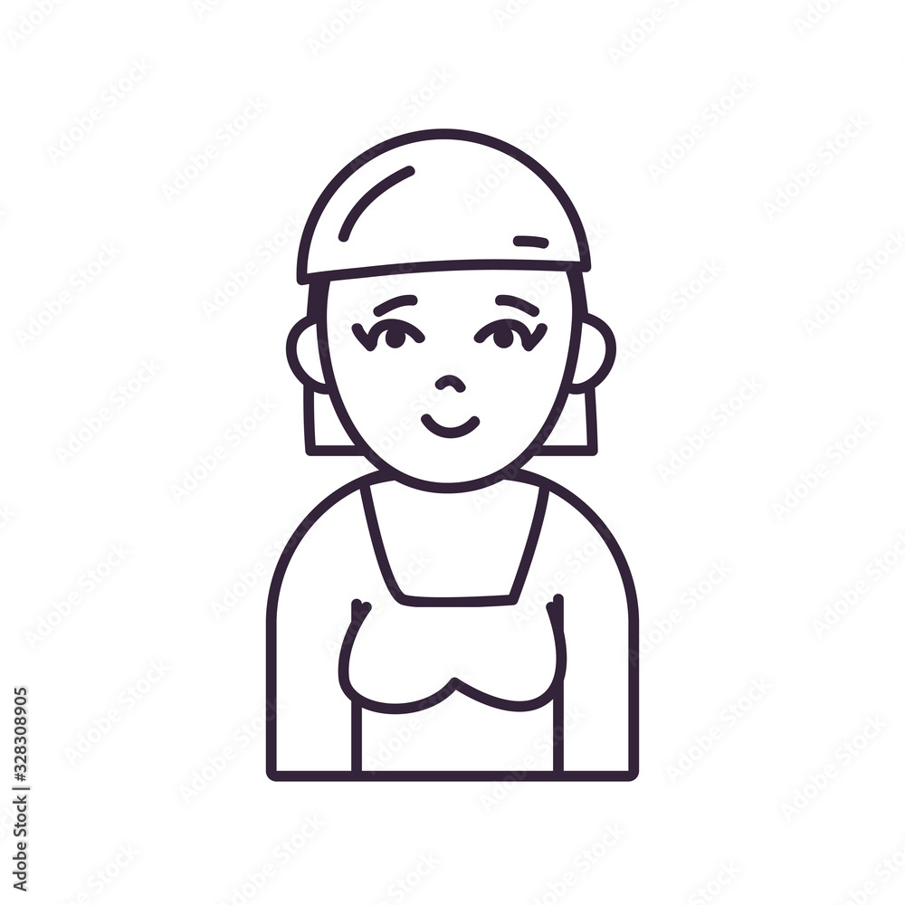 Isolated avatar woman with blouse line style icon vector design Isolated avatar woman with blouse line style icon vector design