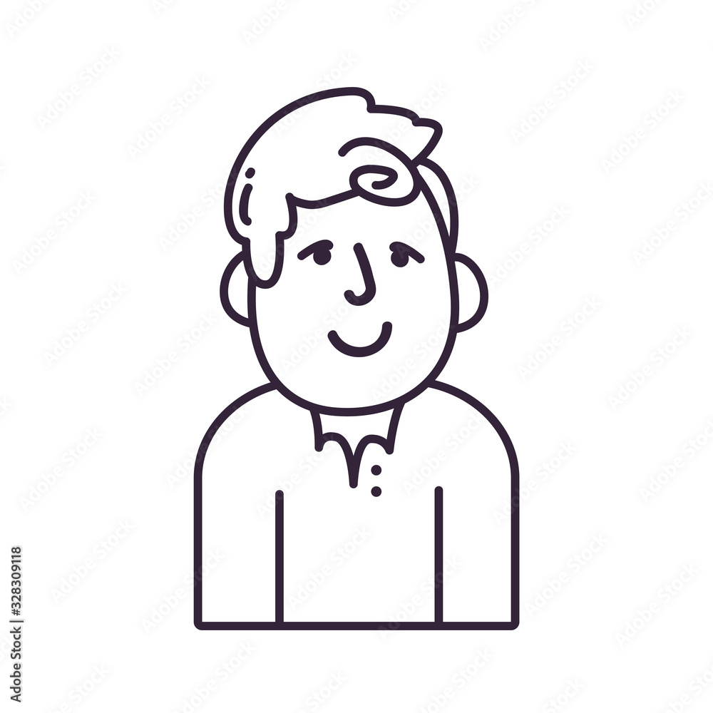 Isolated avatar man line style icon vector design