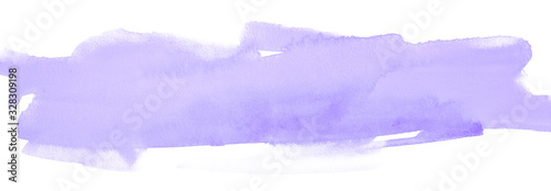 Watercolor violet stain with texture. on white background